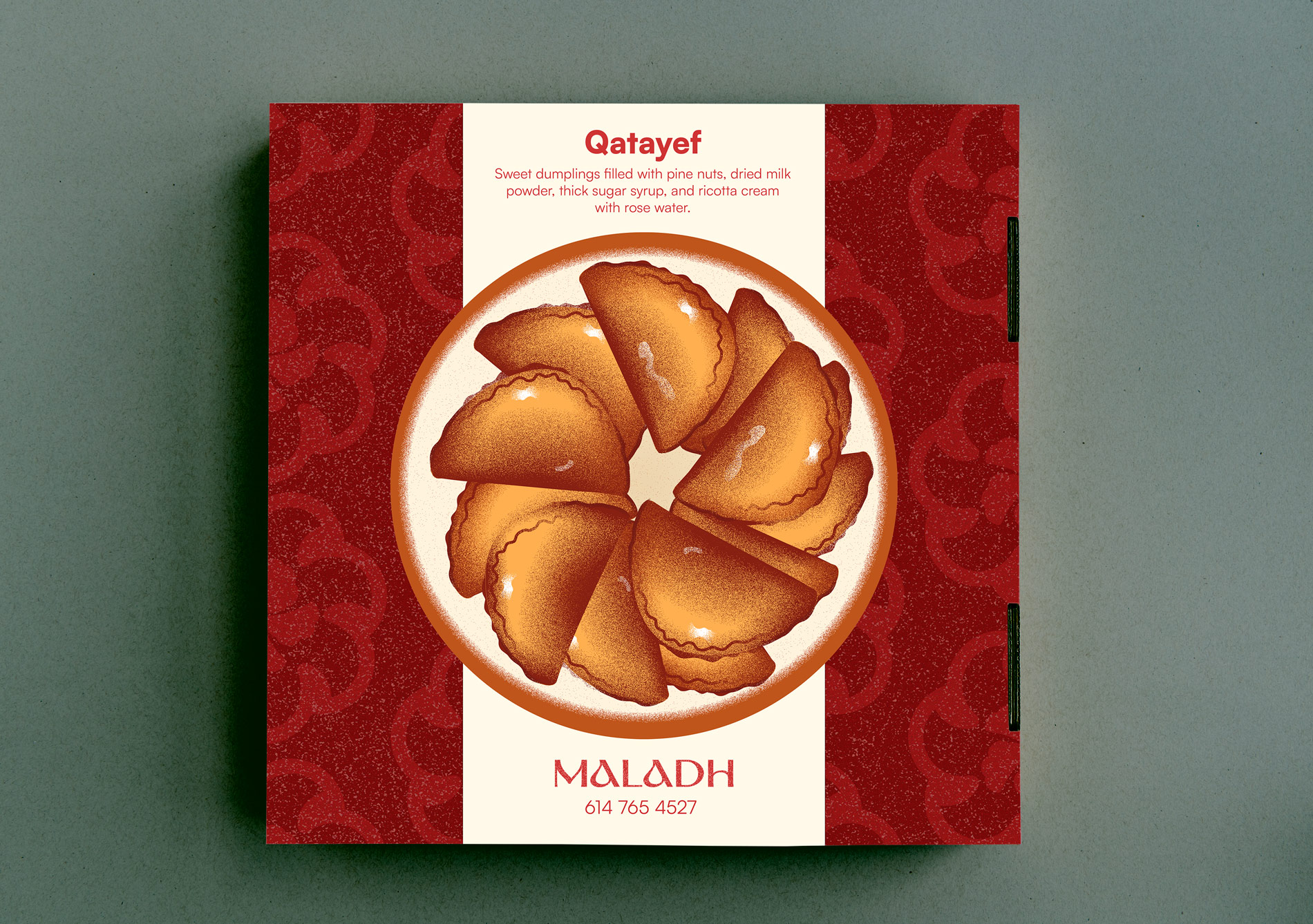 Syrian restaurant grocery store packaging design.